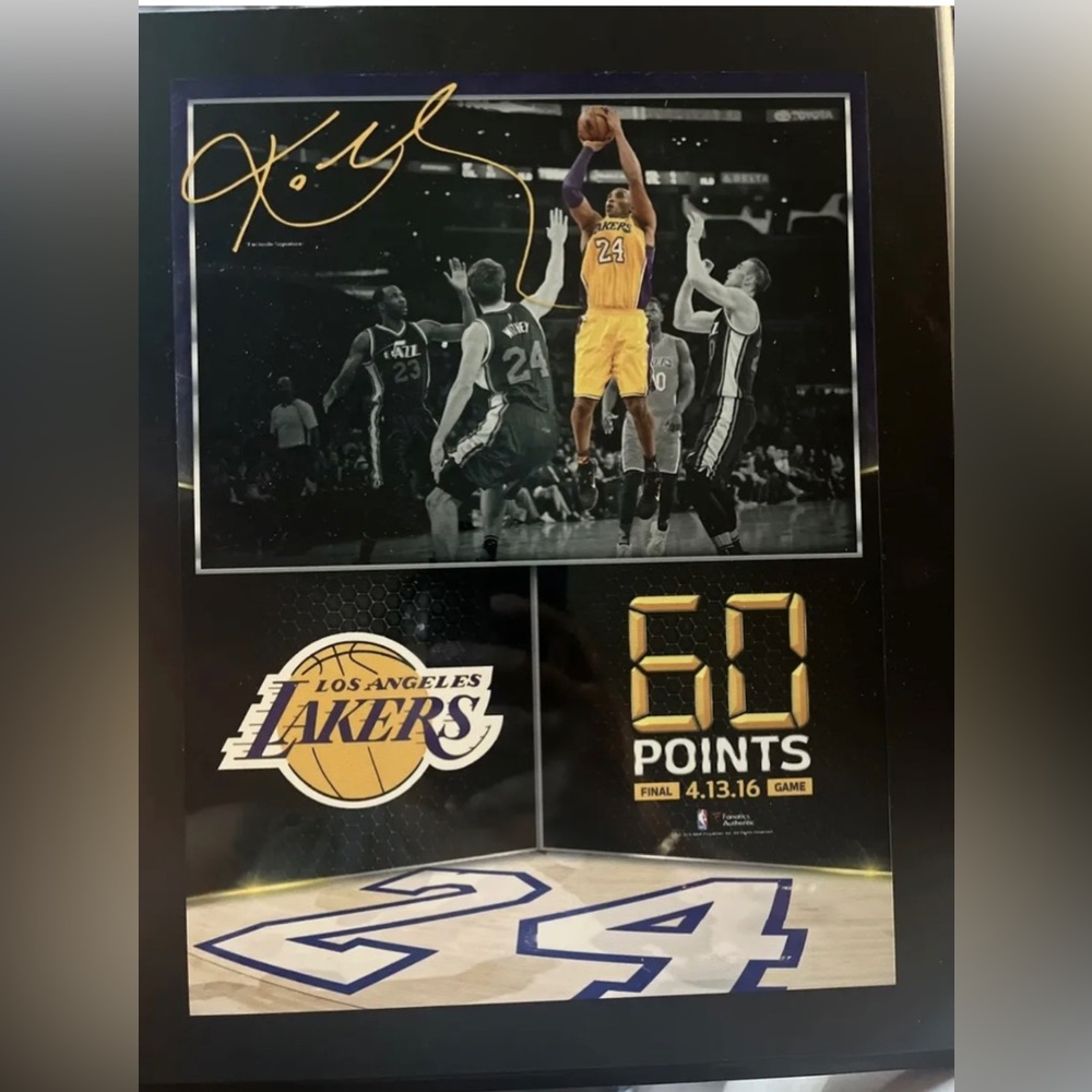 KOBE BRYANT Los Angeles Lakers 10.5" x 13" 60 Point Finale Sublimated Plaque